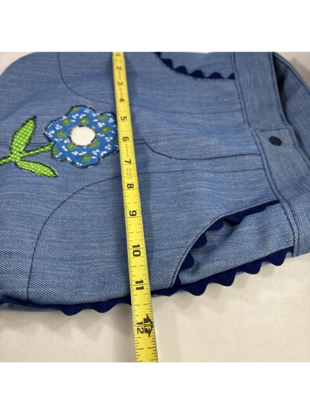 Vintage Girls Teens Denim Purse Sling Bag Blue Jean Boho Handmade 70s - Picture 6 of 8